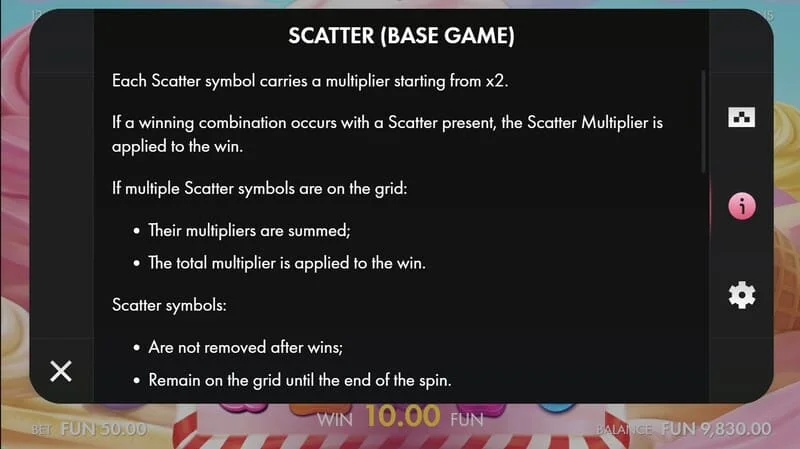 Sugar Wins - Scatter com multiplicador